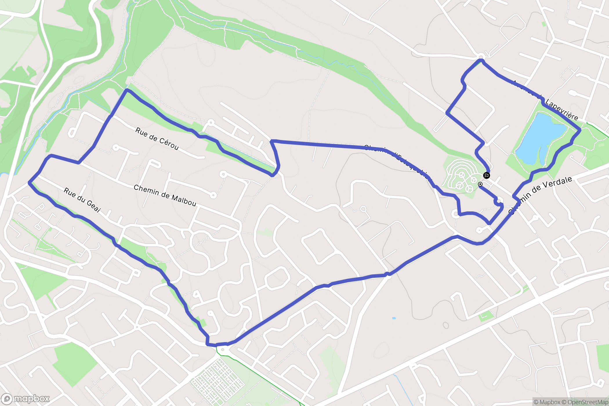 Saint-Jean : carte du parcours de randonnée - France