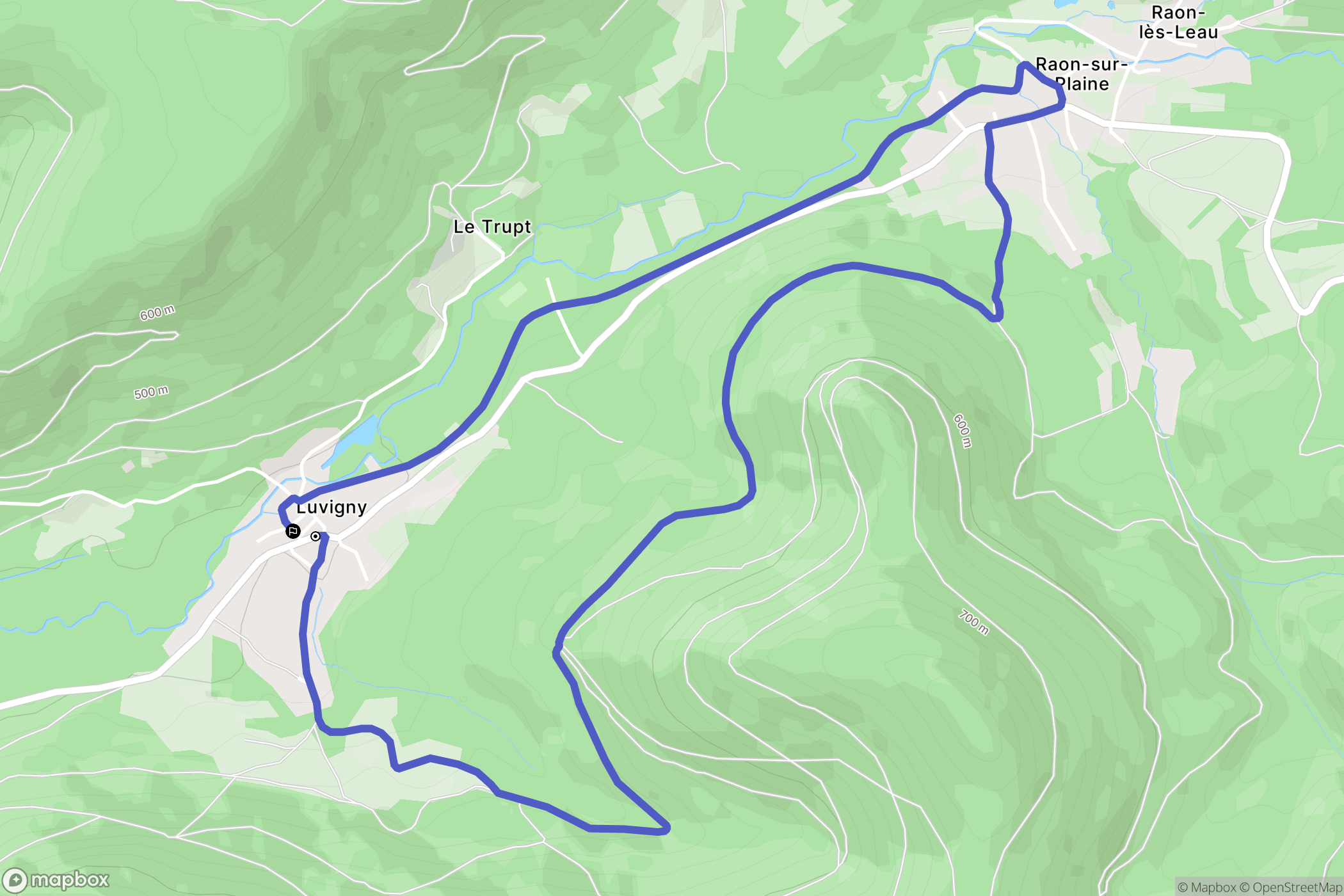 Luvigny : carte du parcours de randonnée - France