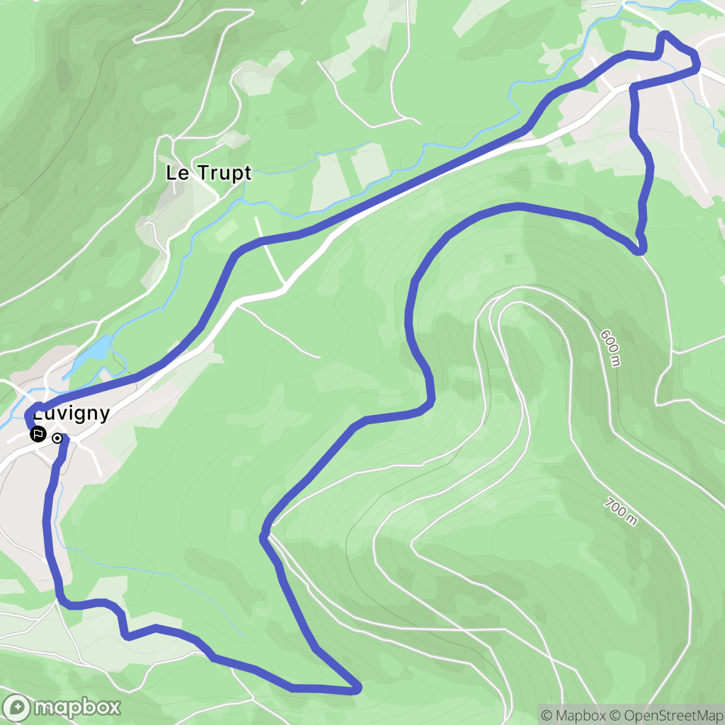 Luvigny : carte du parcours de randonnée - France