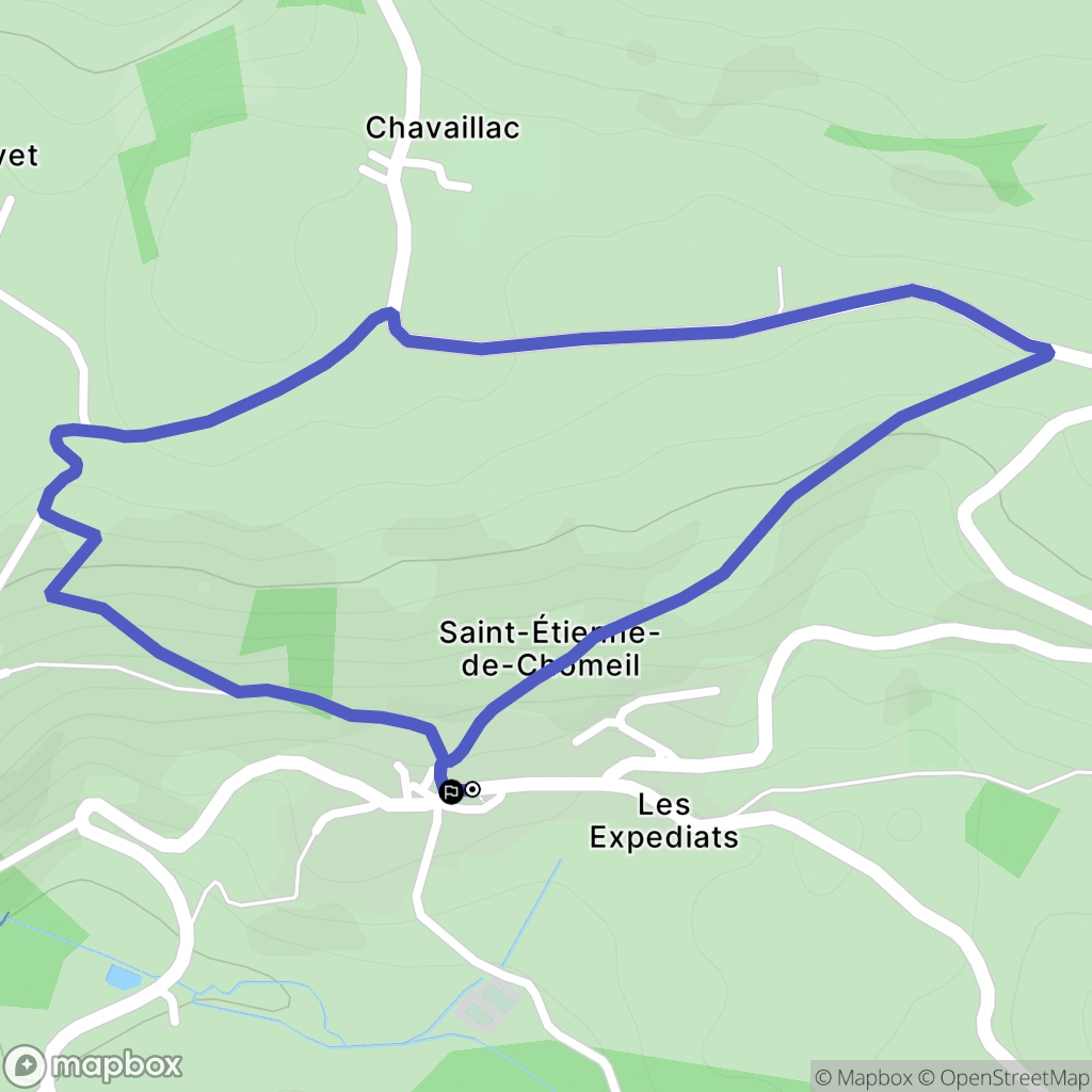 Saint-Étienne-de-Chomeil : carte du parcours de randonnée - France