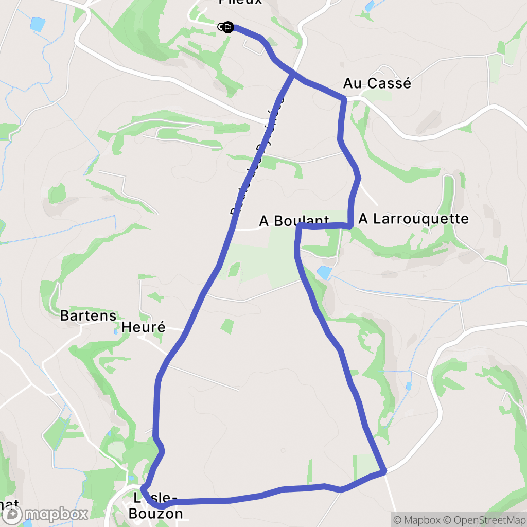 Plieux : carte du parcours de randonnée - France
