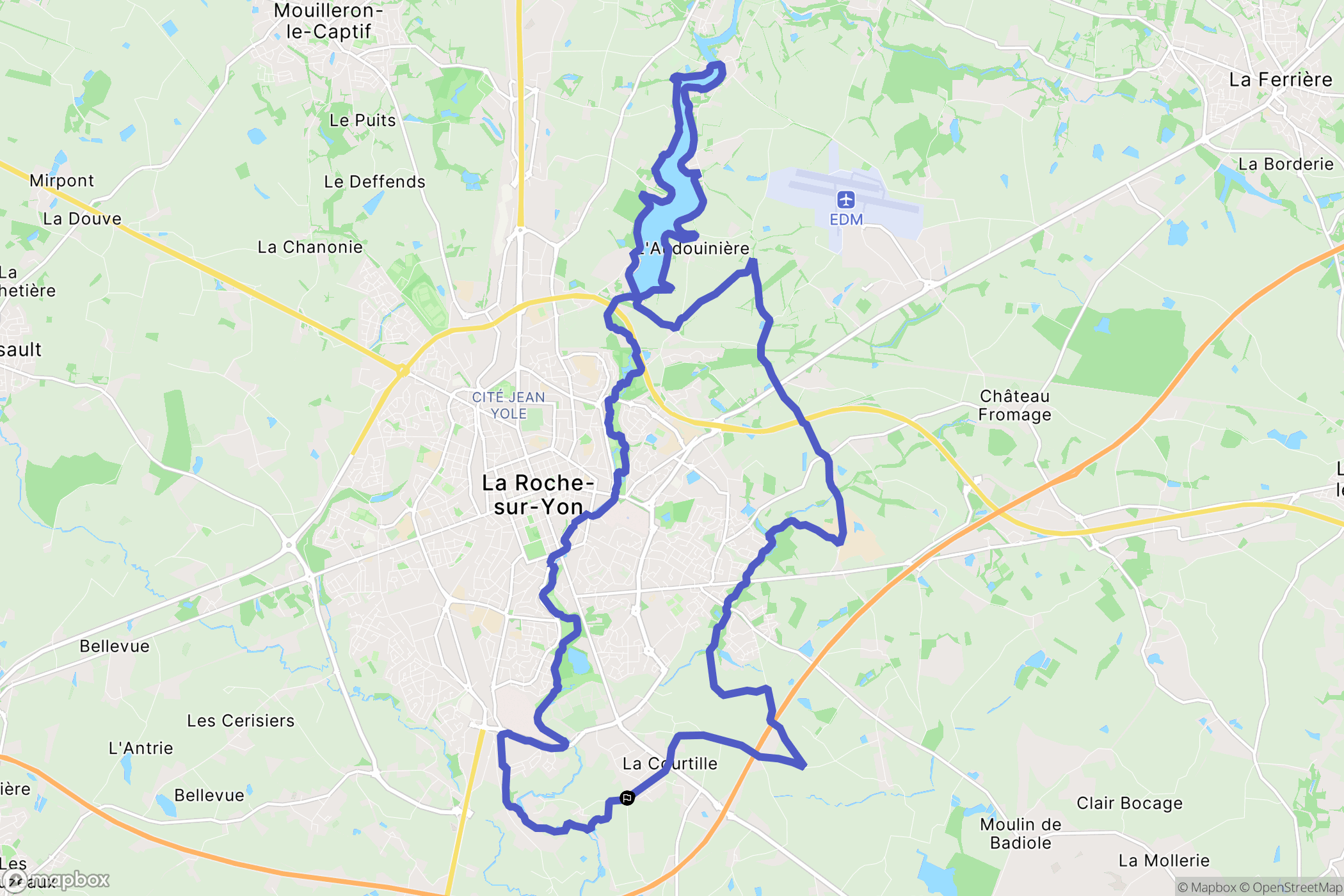 La Roche-sur-Yon : carte du parcours de randonnée - France