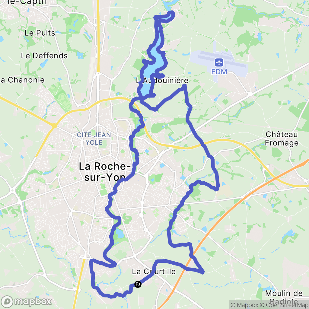La Roche-sur-Yon : carte du parcours de randonnée - France