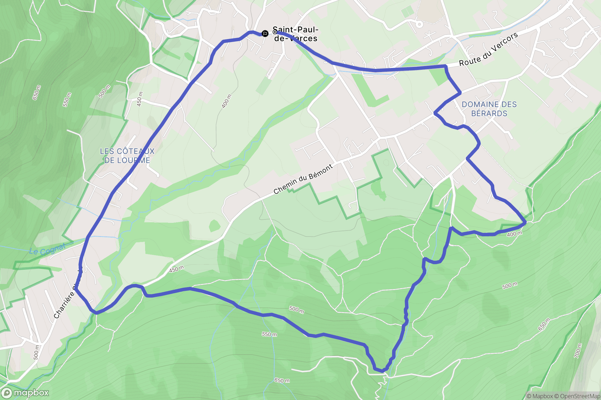 Saint-Paul-de-Varces : carte du parcours de randonnée - France