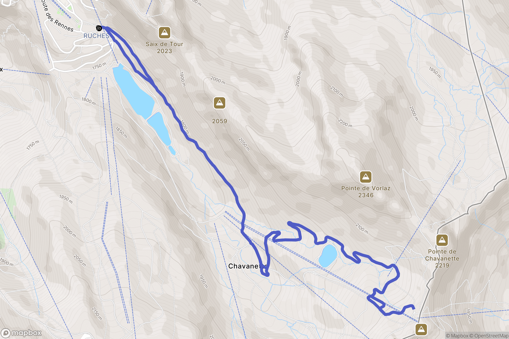 Morzine : carte du parcours de randonnée - France