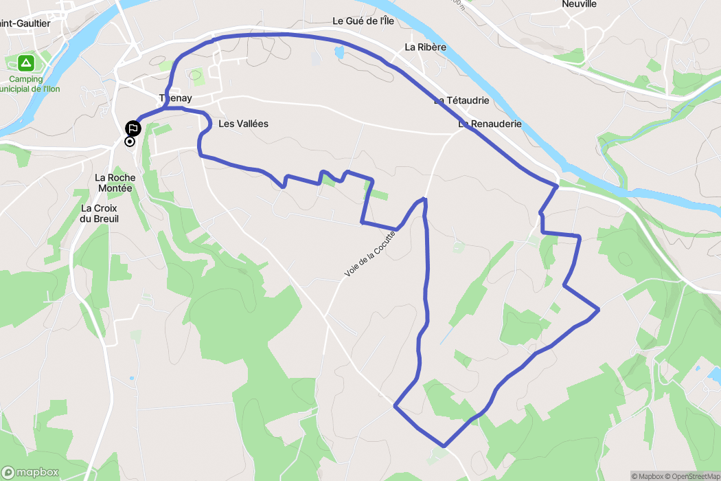 Thenay : carte du parcours de randonnée - France