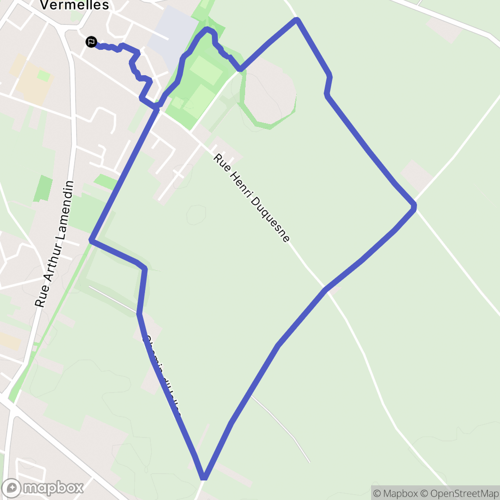 Vermelles : carte du parcours de randonnée - France