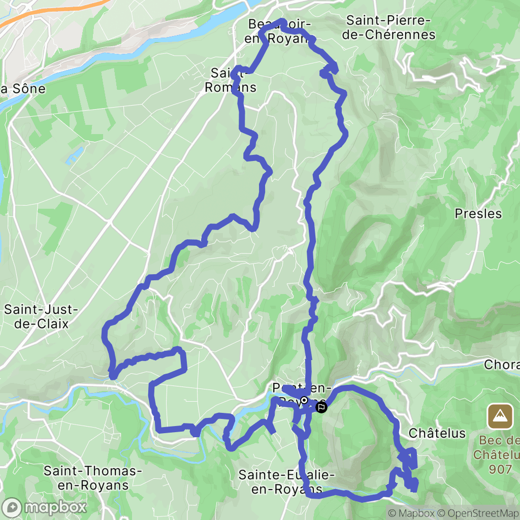 Pont-en-Royans : carte du parcours de randonnée - France