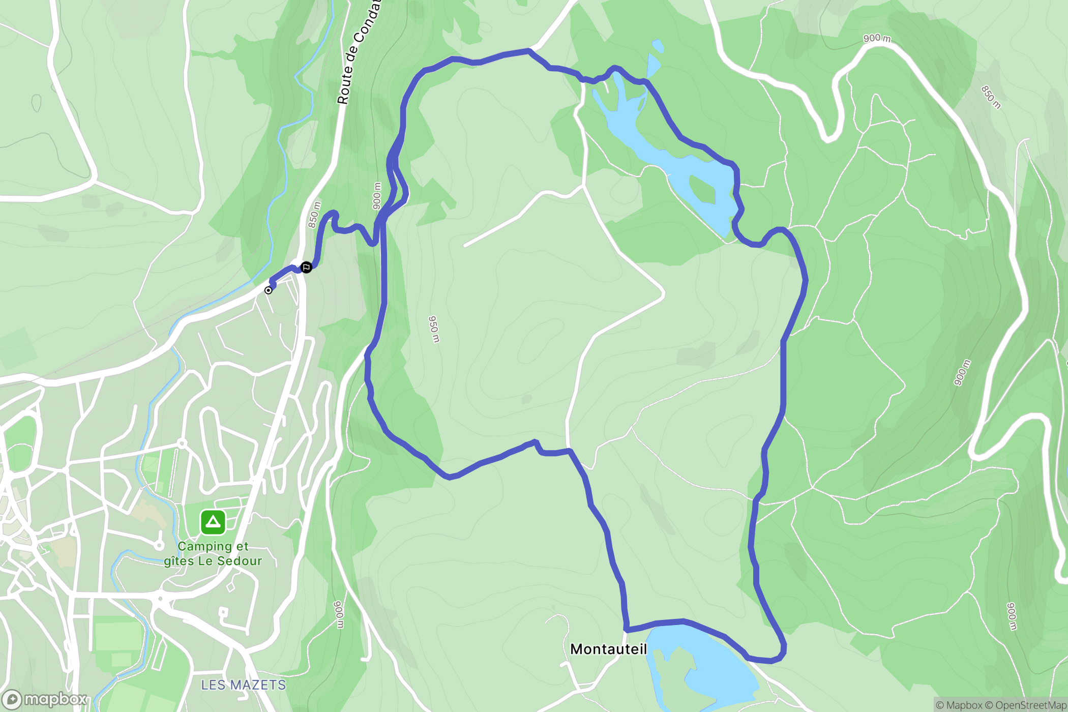 Riom-ès-Montagnes : carte du parcours de randonnée - France