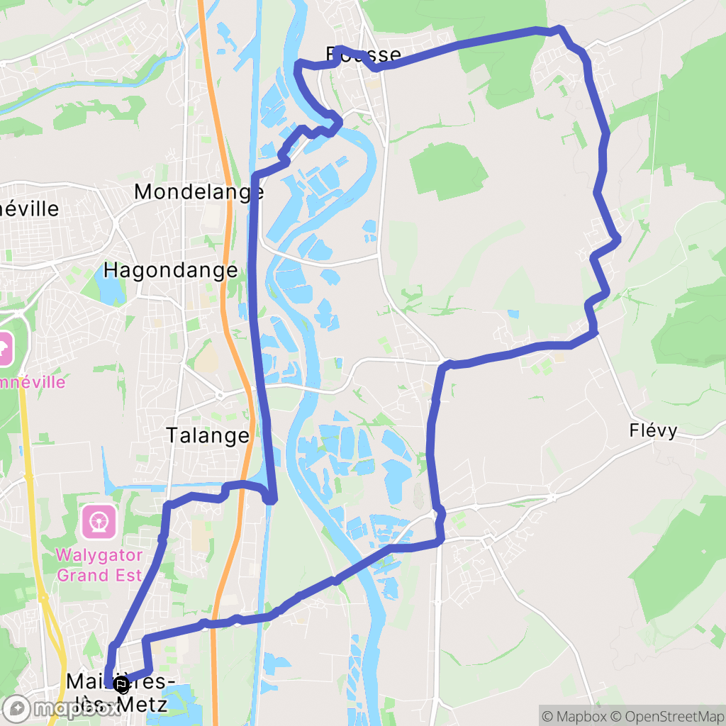 Maizières-lès-Metz : carte du parcours de randonnée - France