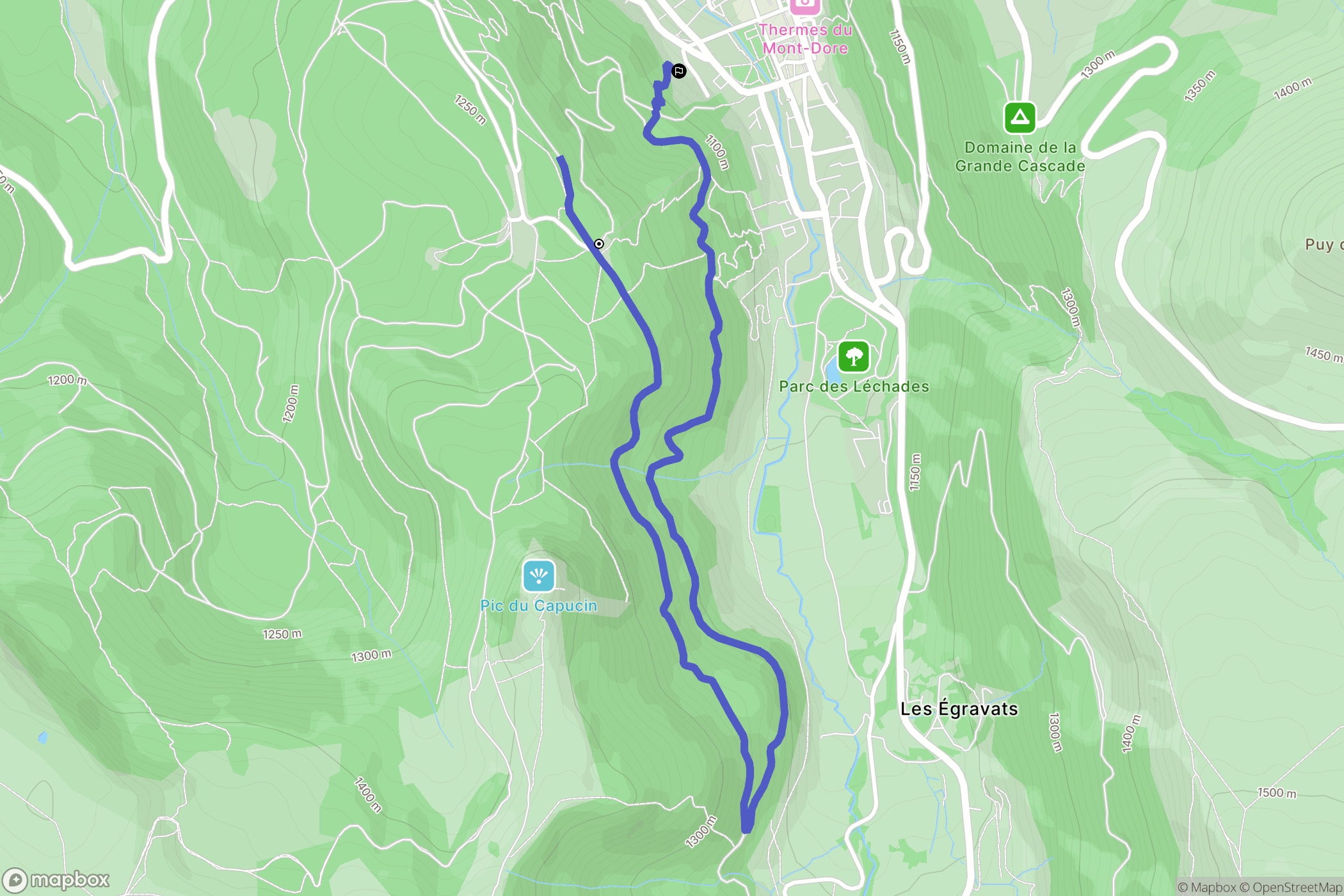 Le Mont-Dore : carte du parcours de randonnée - France