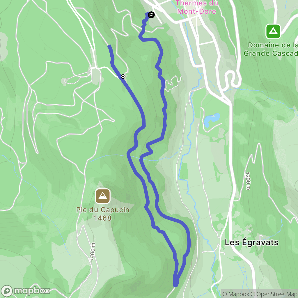 Le Mont-Dore : carte du parcours de randonnée - France