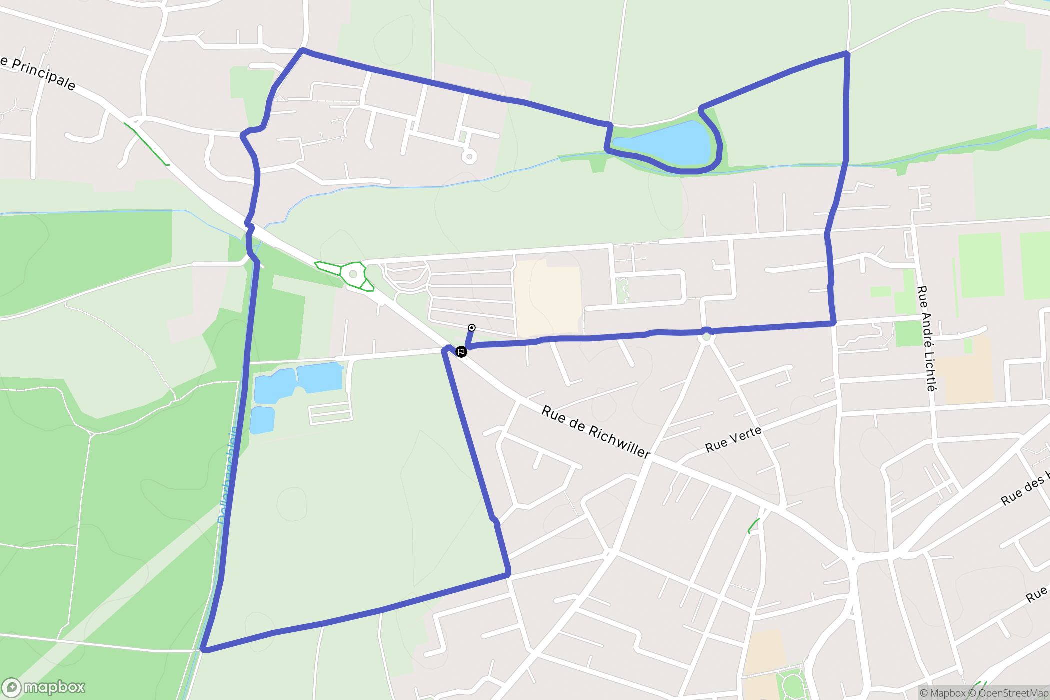 Pfastatt : carte du parcours de randonnée - France