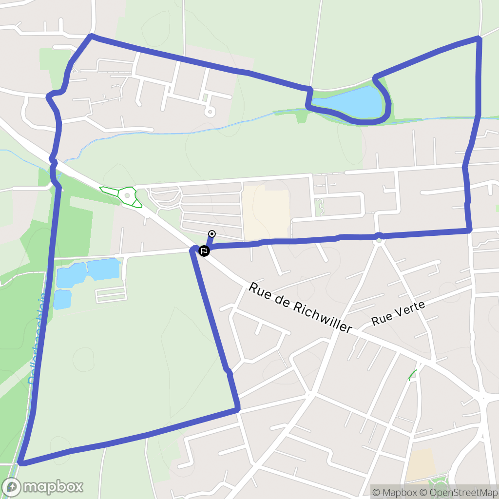 Pfastatt : carte du parcours de randonnée - France