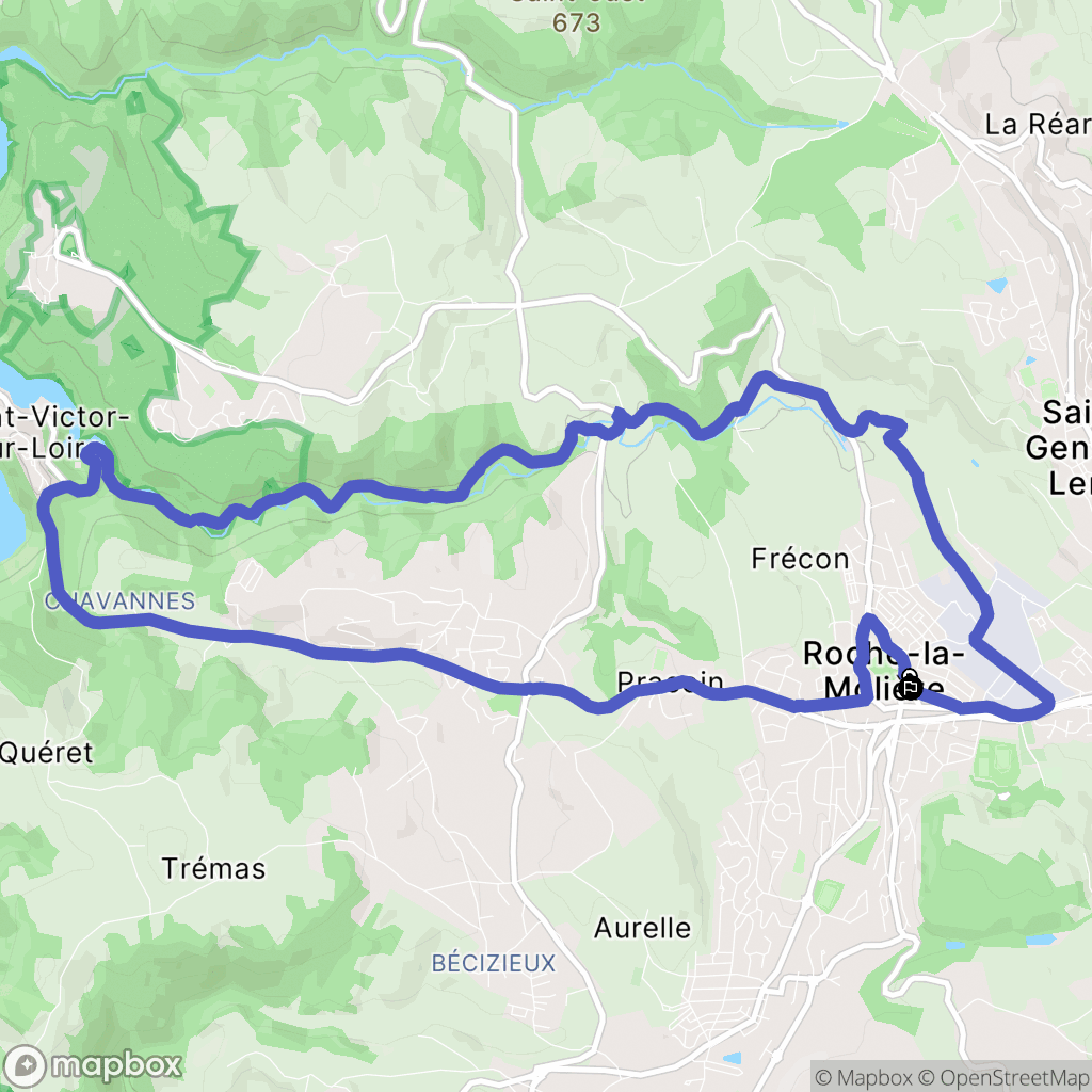 Roche-la-Molière : carte du parcours de randonnée - France
