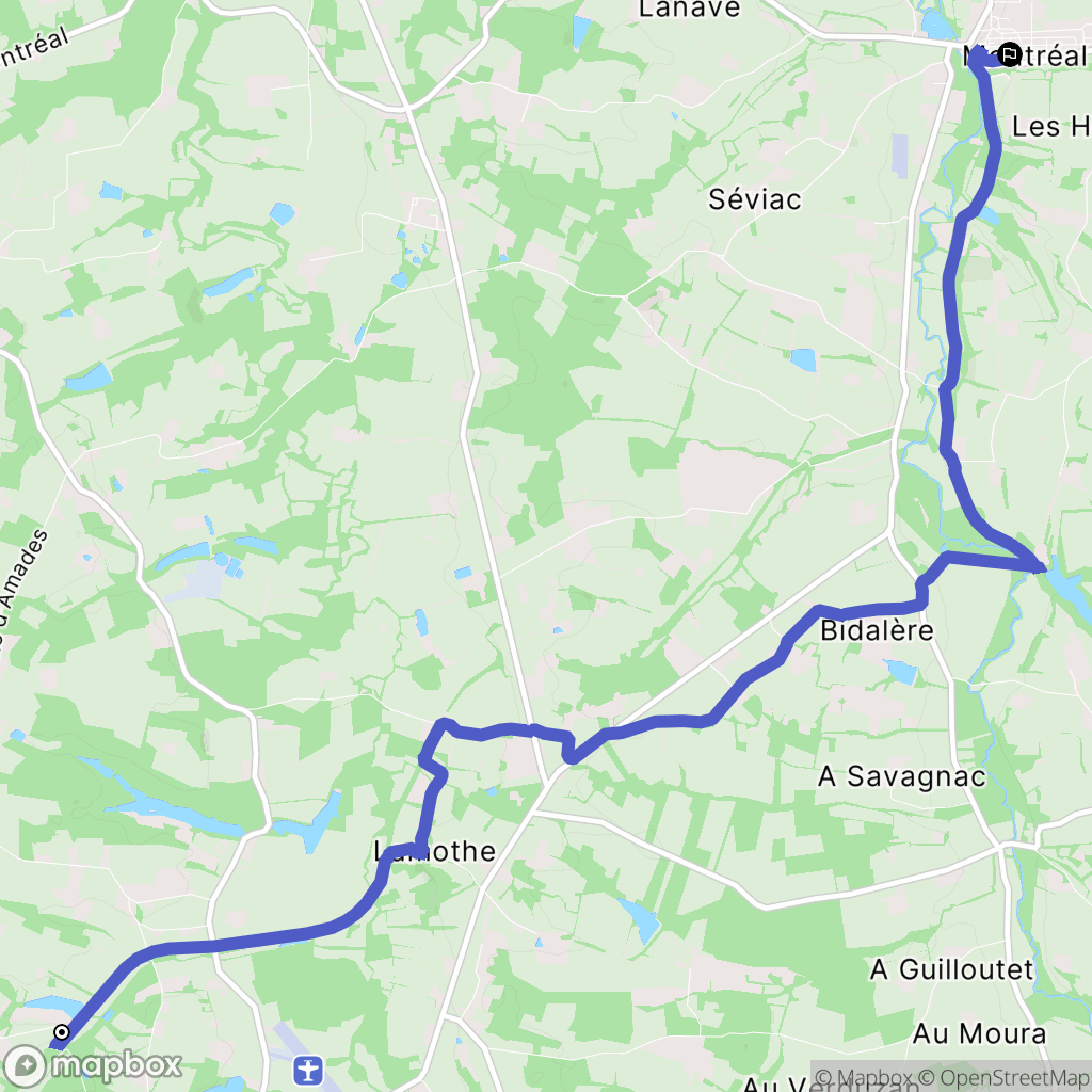 Eauze : carte du parcours de randonnée - France