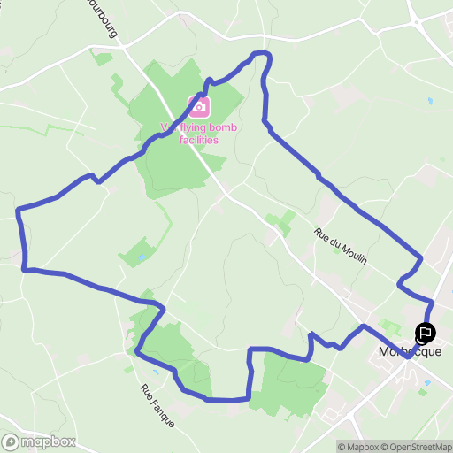 Morbecque : carte du parcours de randonnée - France