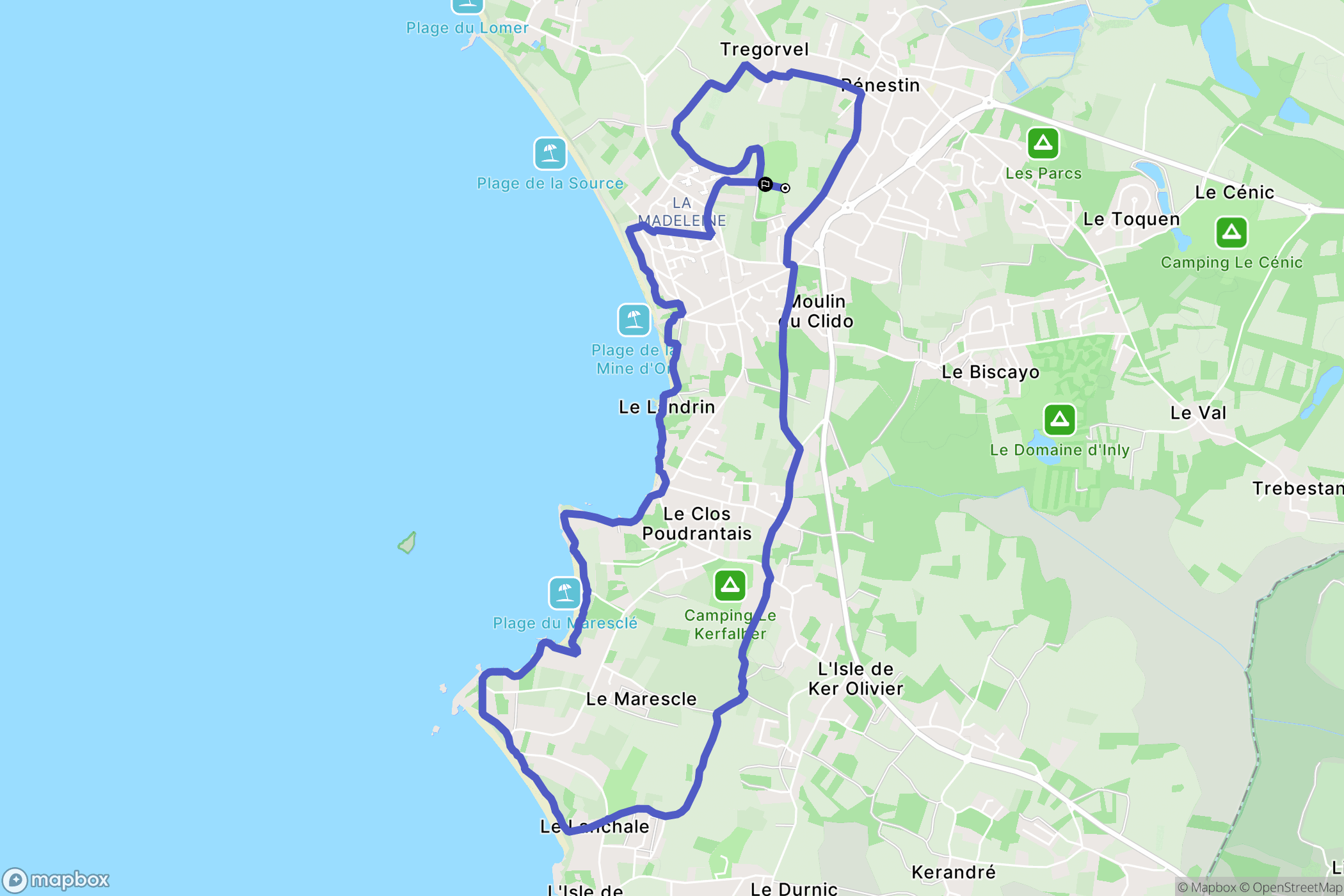 Pénestin : carte du parcours de randonnée - France
