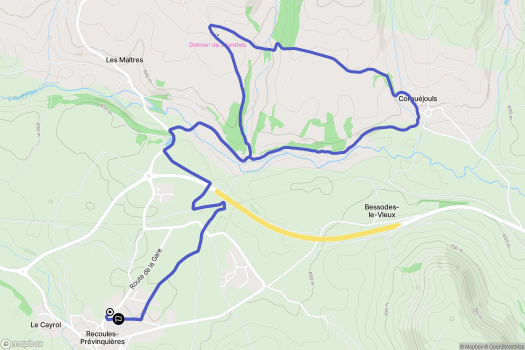 Sévérac-d'Aveyron : carte du parcours de randonnée - France