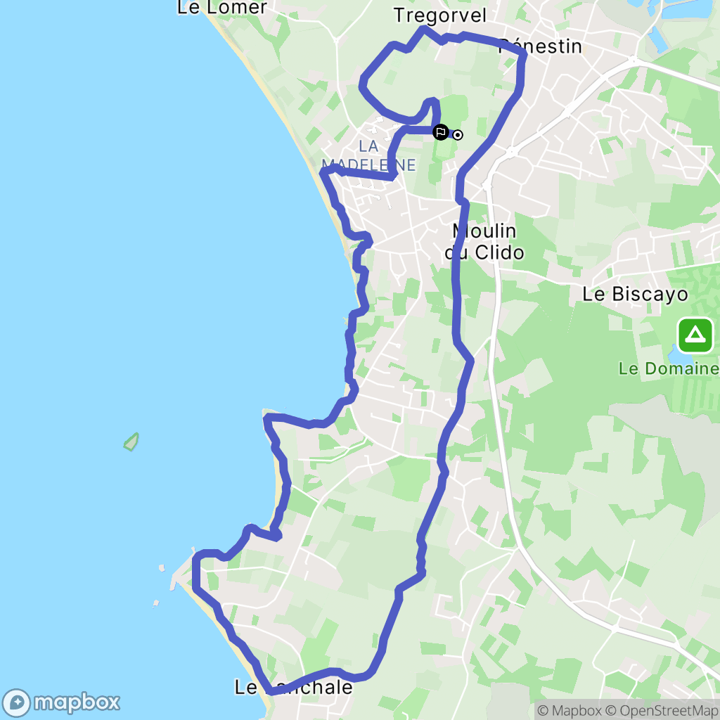 Pénestin : carte du parcours de randonnée - France