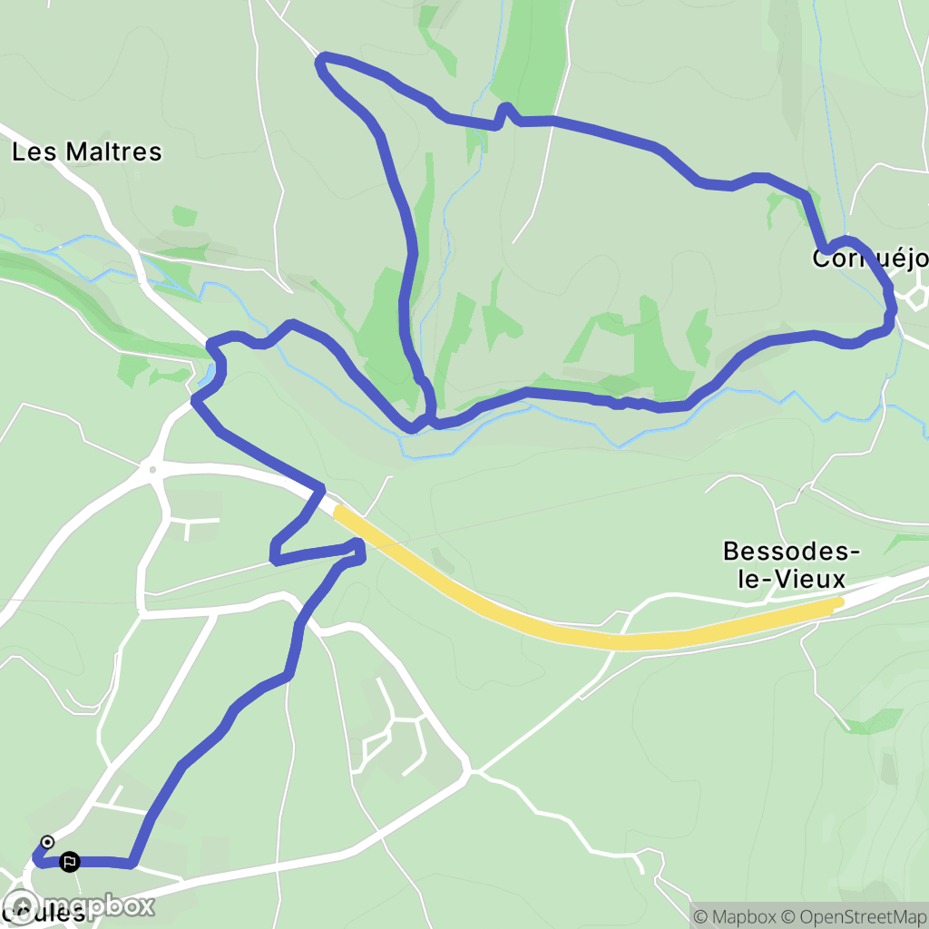 Sévérac-d'Aveyron : carte du parcours de randonnée - France
