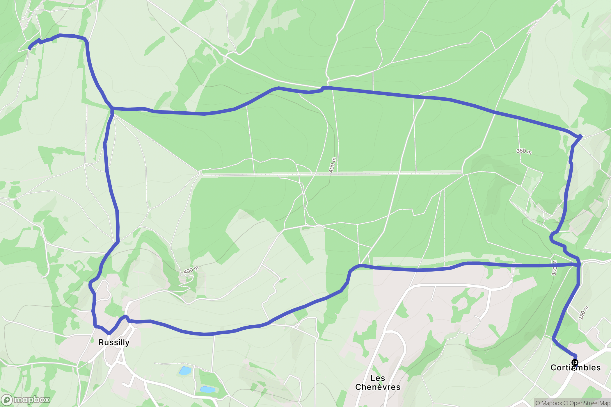 Givry : carte du parcours de randonnée - France