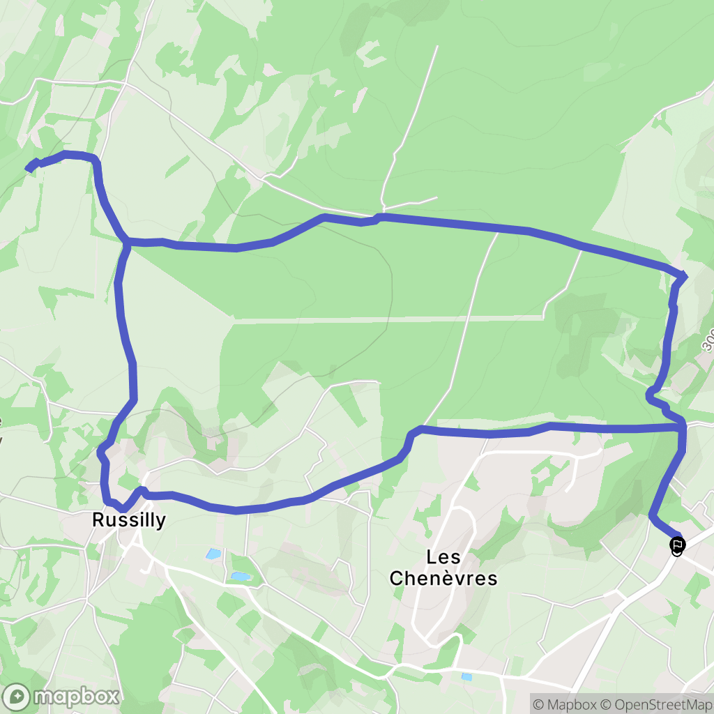 Givry : carte du parcours de randonnée - France