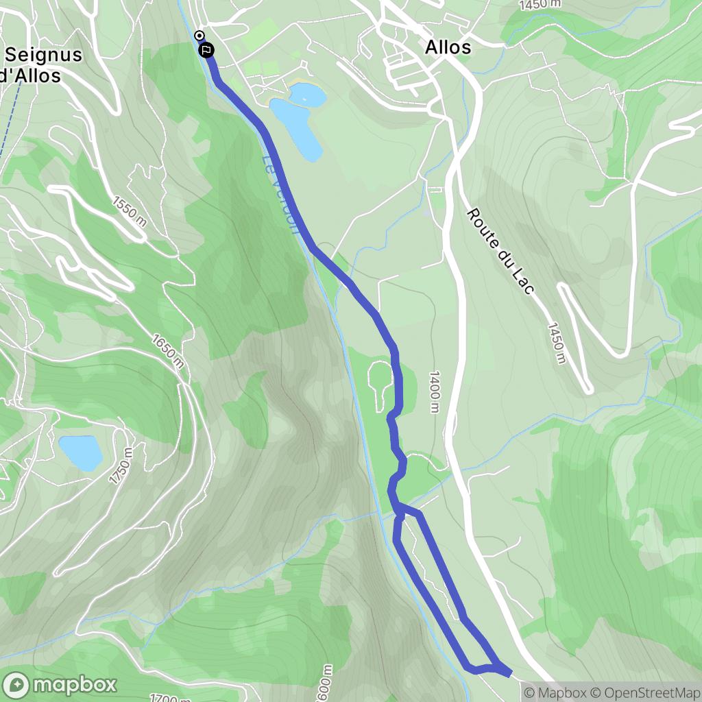 Allos : carte du parcours de randonnée - France