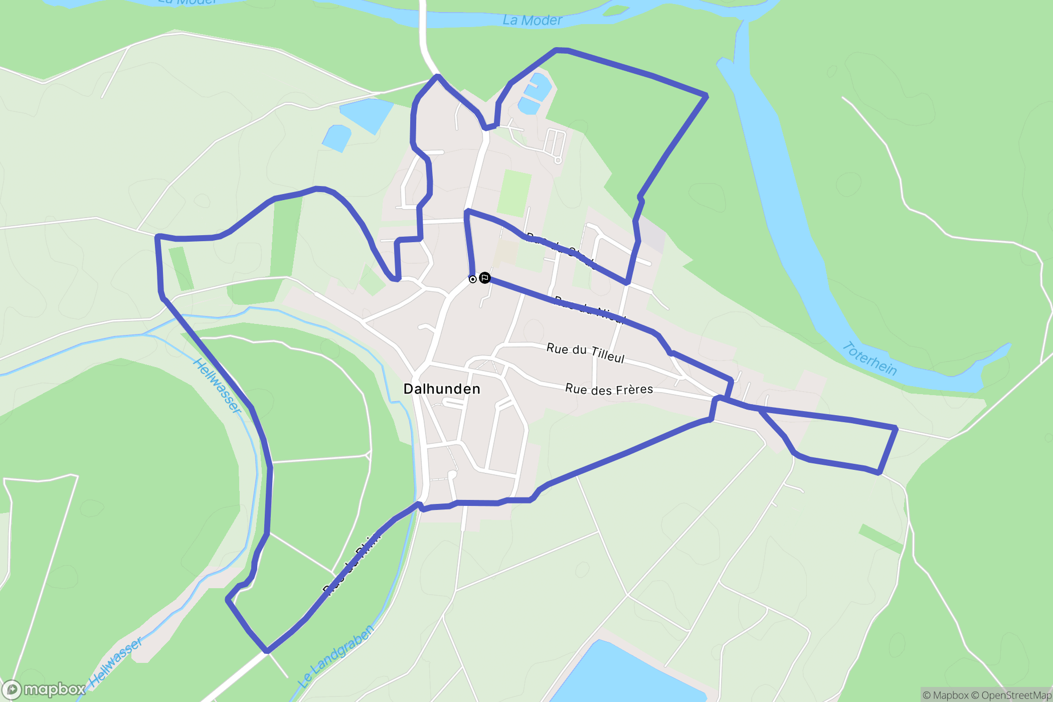 Dalhunden : carte du parcours de randonnée - France