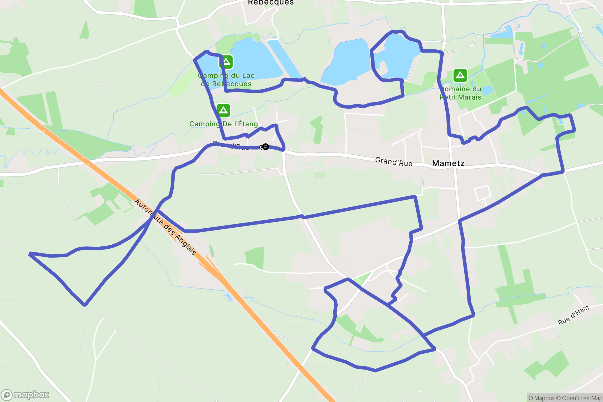 Mametz : carte du parcours de randonnée - France