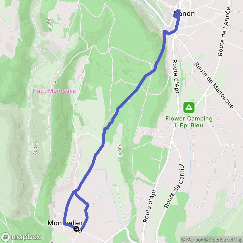 Montsalier : carte du parcours de randonnée - France