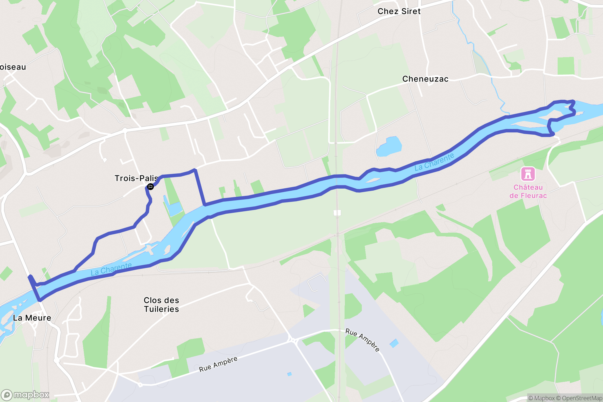 Trois-Palis : carte du parcours de randonnée - France