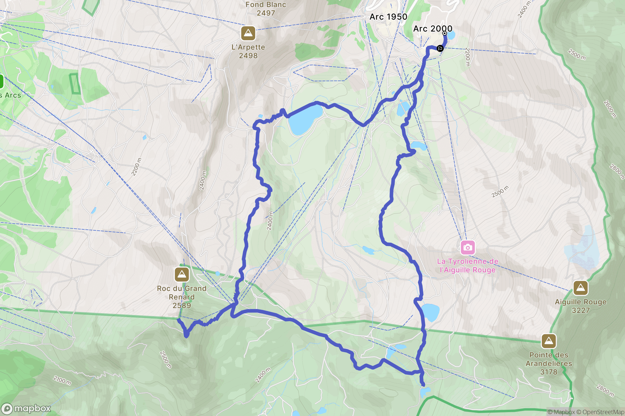Bourg-Saint-Maurice : carte du parcours de randonnée - France