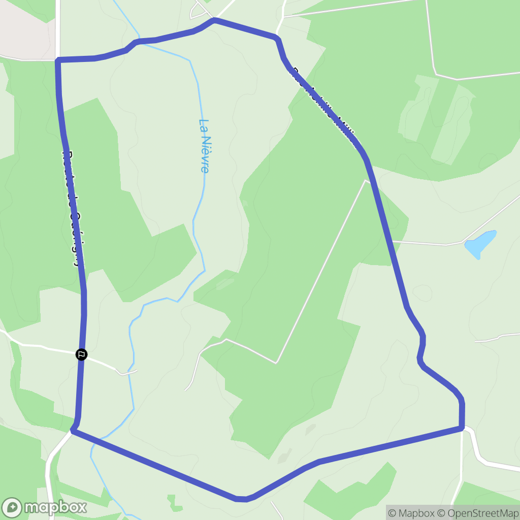 Saint-Aubin-les-Forges : carte du parcours de randonnée - France