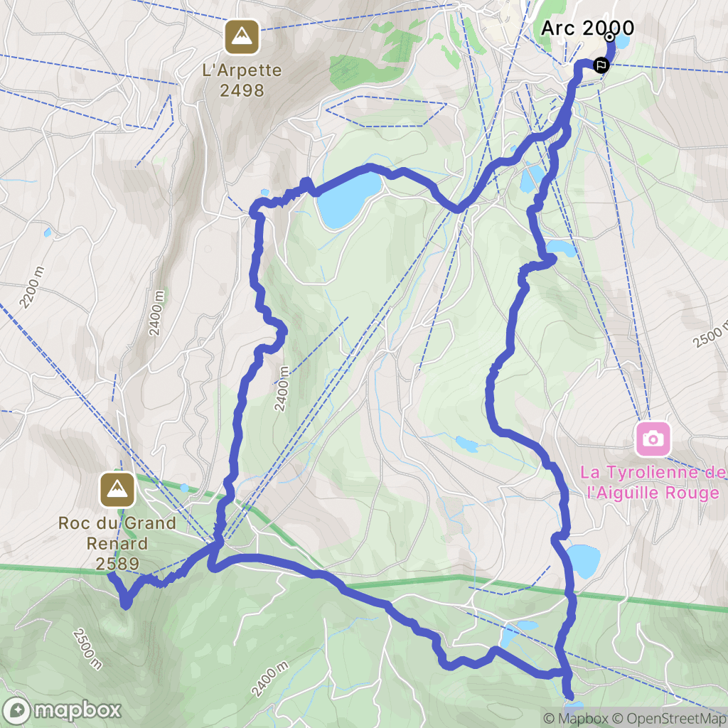 Bourg-Saint-Maurice : carte du parcours de randonnée - France