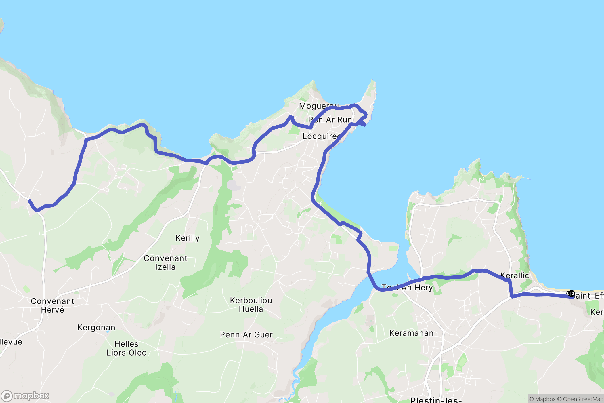Plestin-les-Grèves : carte du parcours de randonnée - France