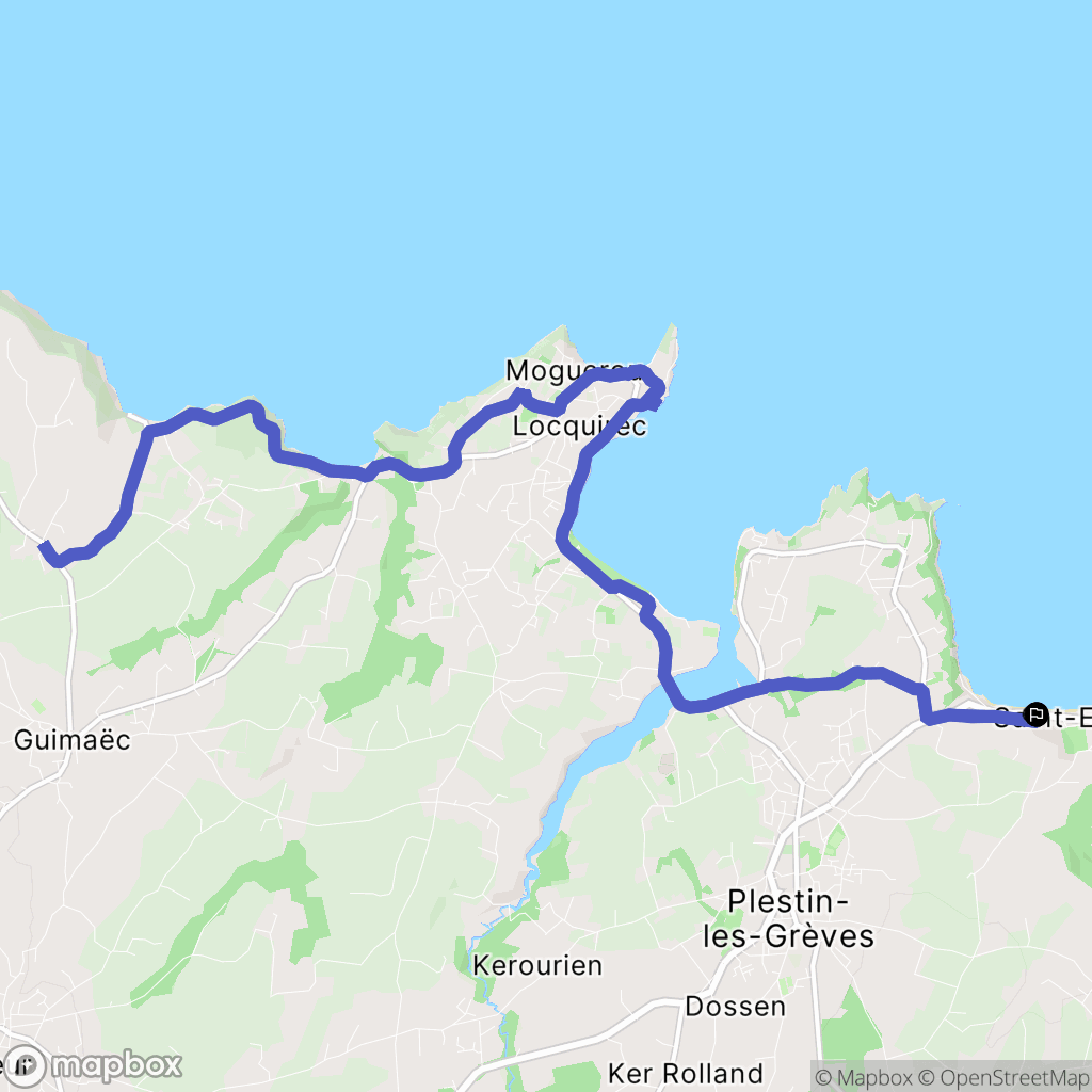 Plestin-les-Grèves : carte du parcours de randonnée - France