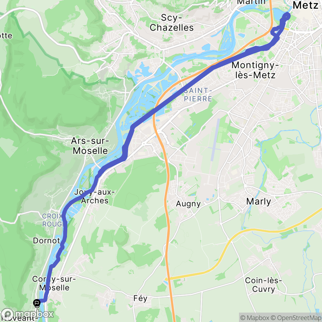 Novéant-sur-Moselle : carte du parcours de randonnée - France