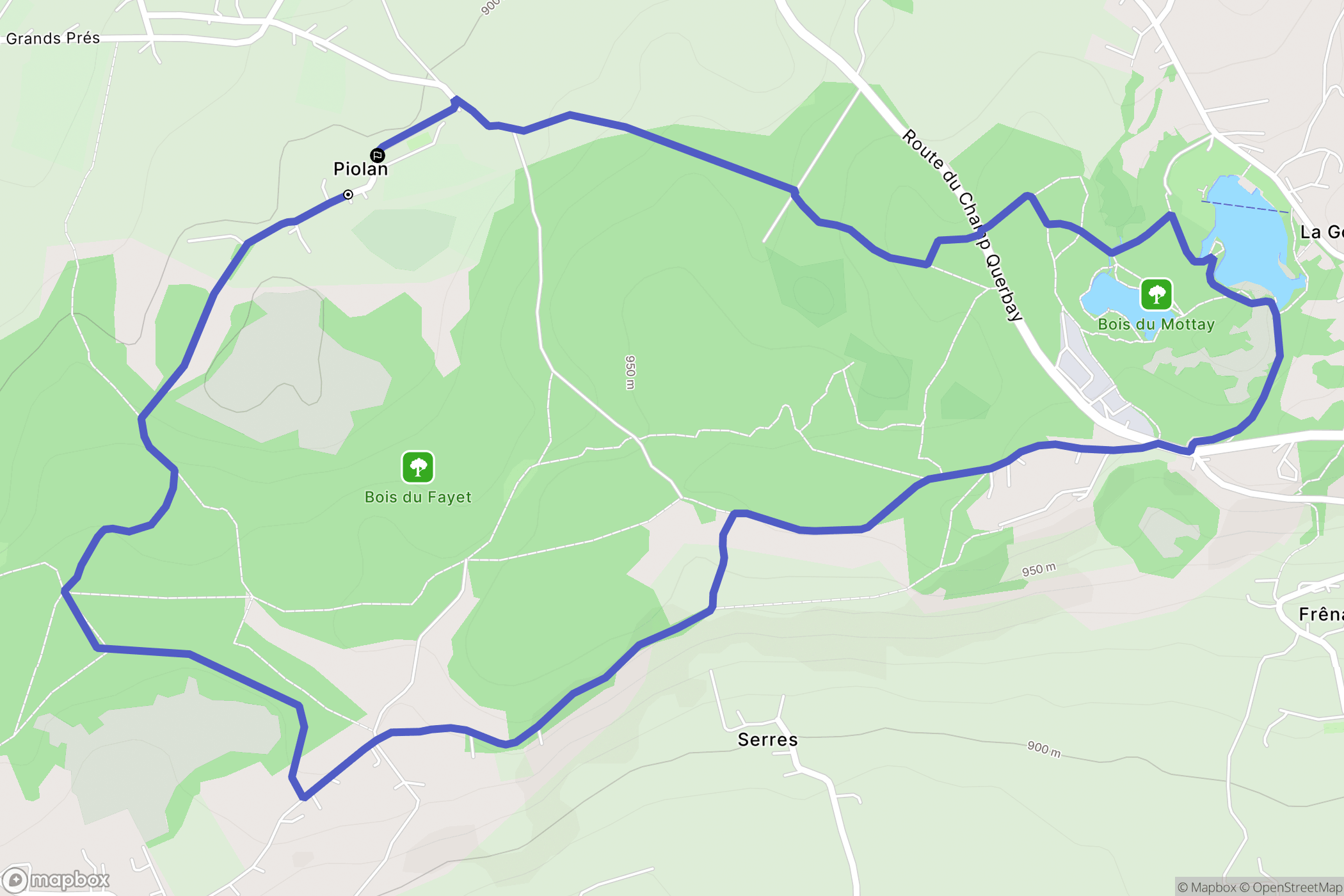 Saint-Paul-en-Chablais : carte du parcours de randonnée - France