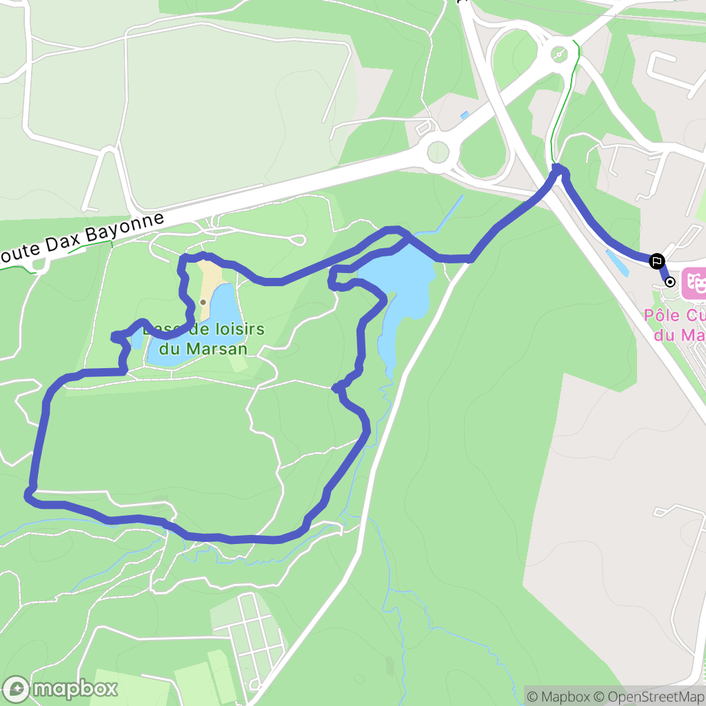 Mont de Marsan : carte du parcours de randonnée - France