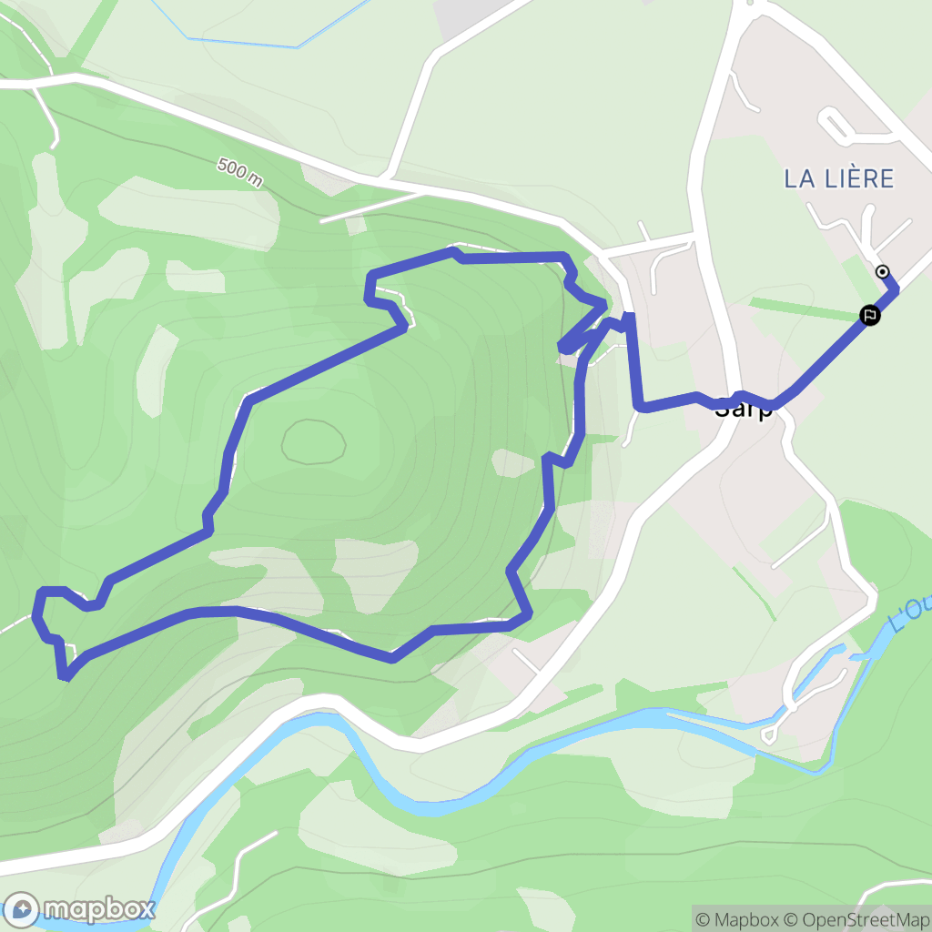 Sarp : carte du parcours de randonnée - France