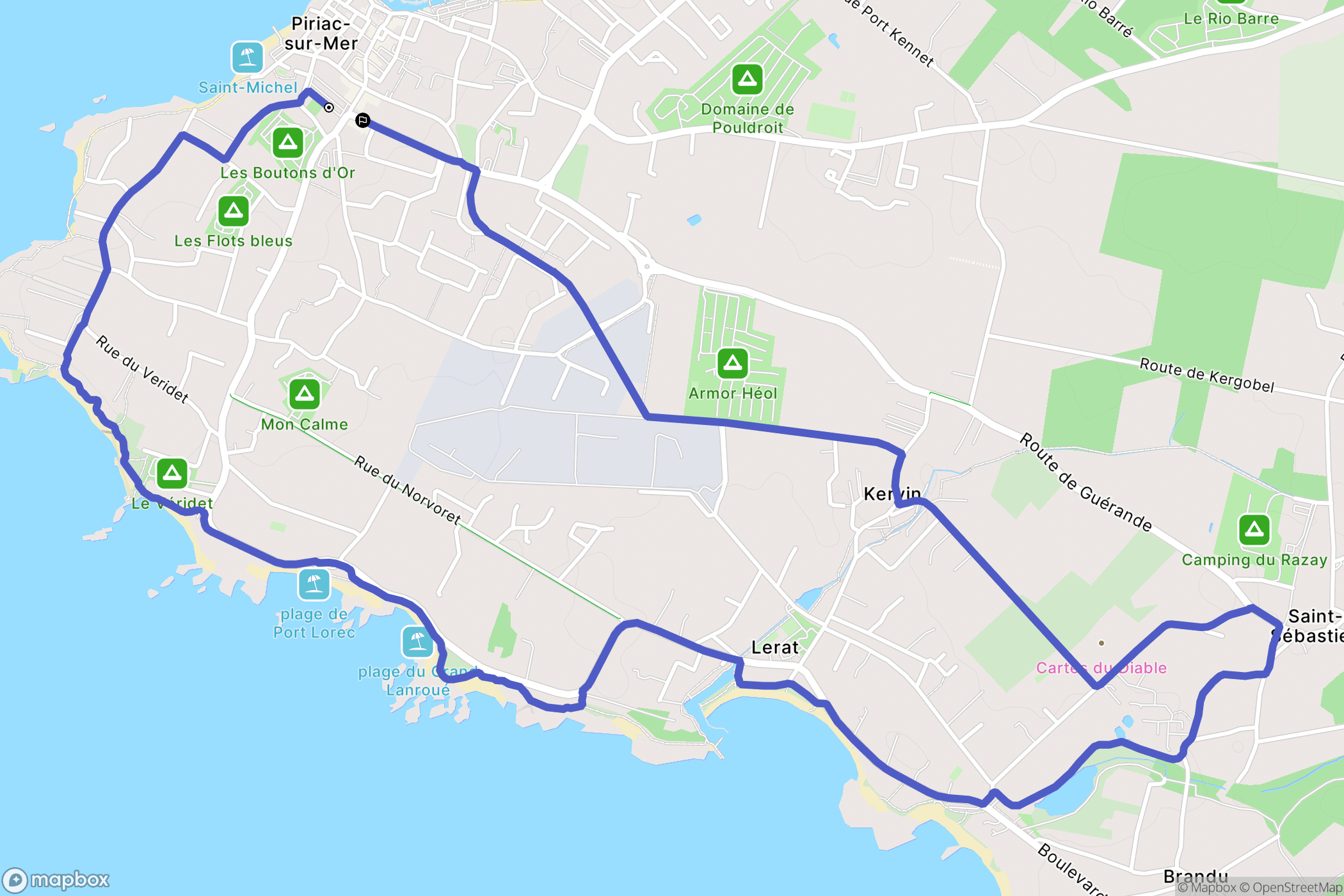 Piriac-sur-Mer : carte du parcours de randonnée - France