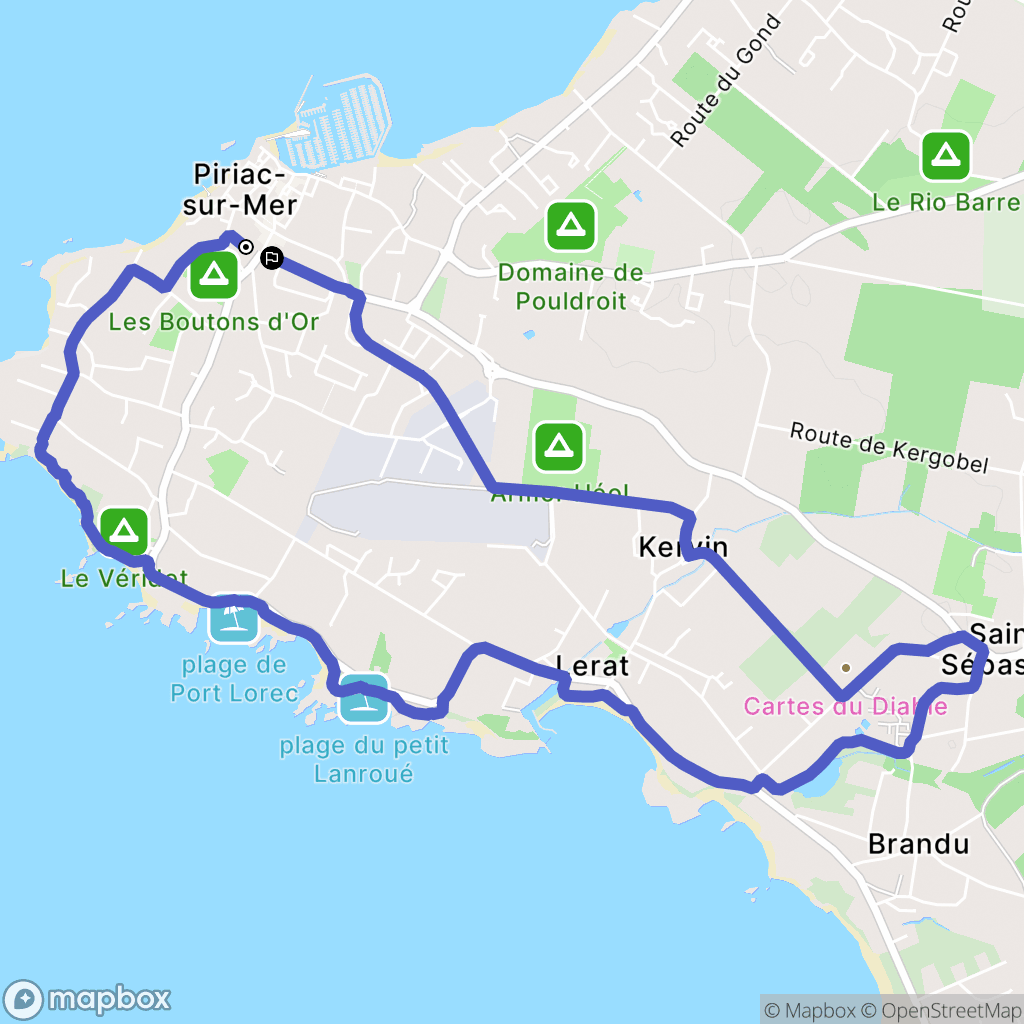 Piriac-sur-Mer : carte du parcours de randonnée - France