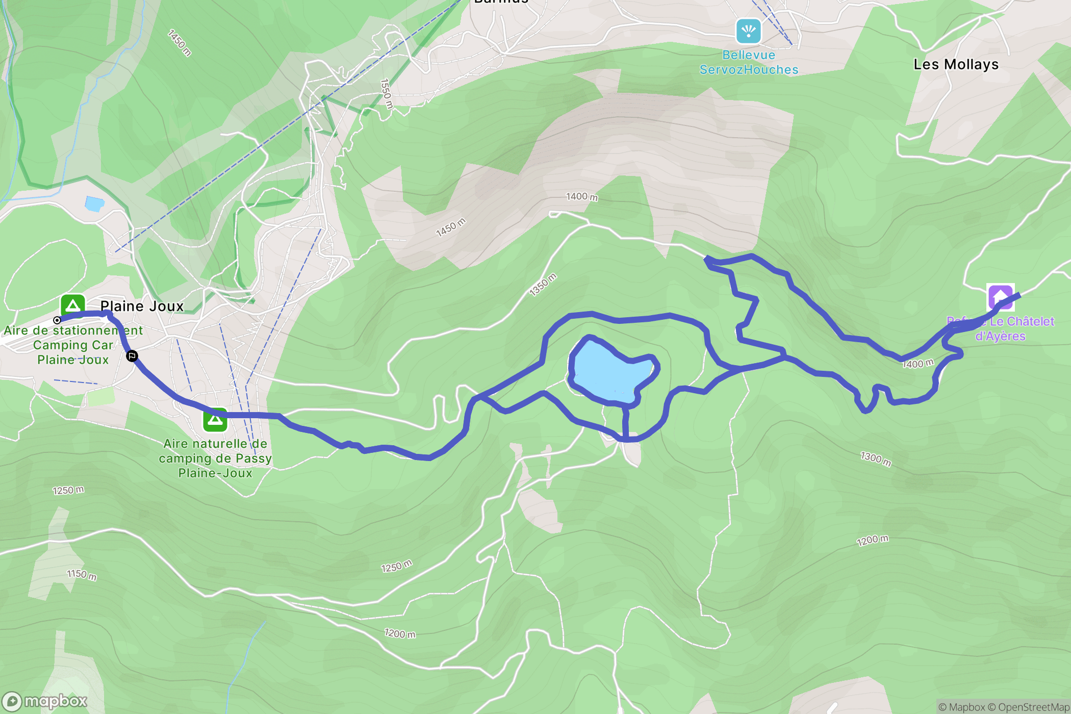 Passy : carte du parcours de randonnée - France