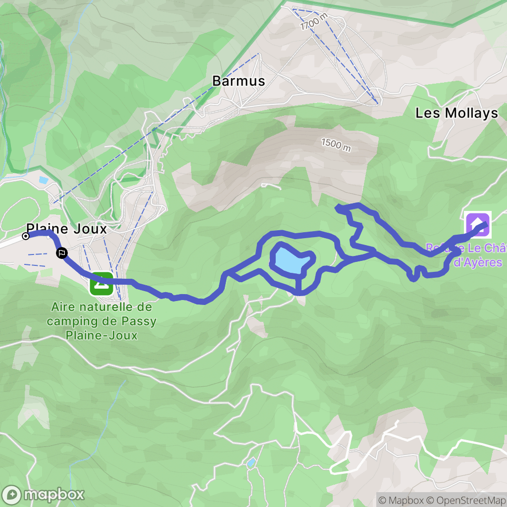 Passy : carte du parcours de randonnée - France