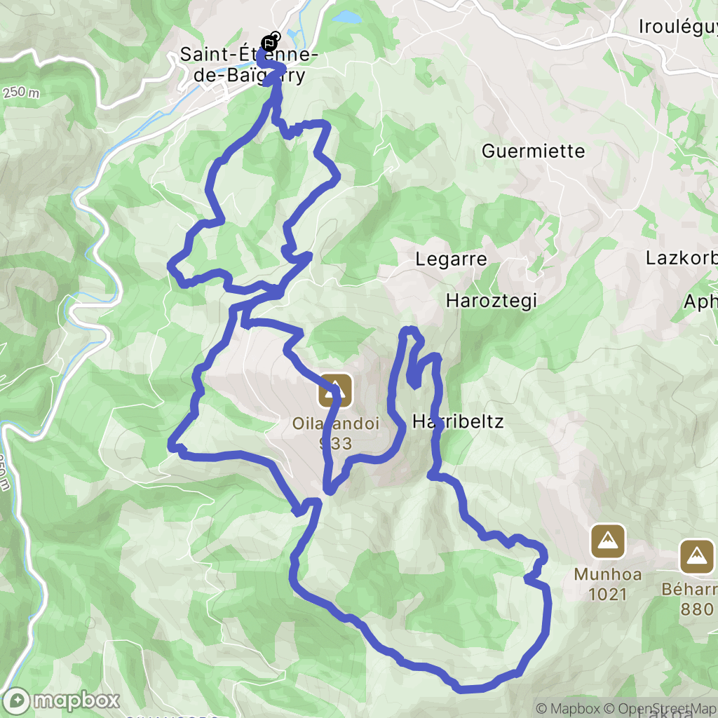 Saint-Étienne-de-Baïgorry : carte du parcours de randonnée - France