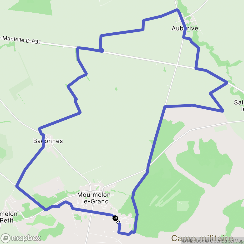 Mourmelon-le-Grand : carte du parcours de randonnée - France