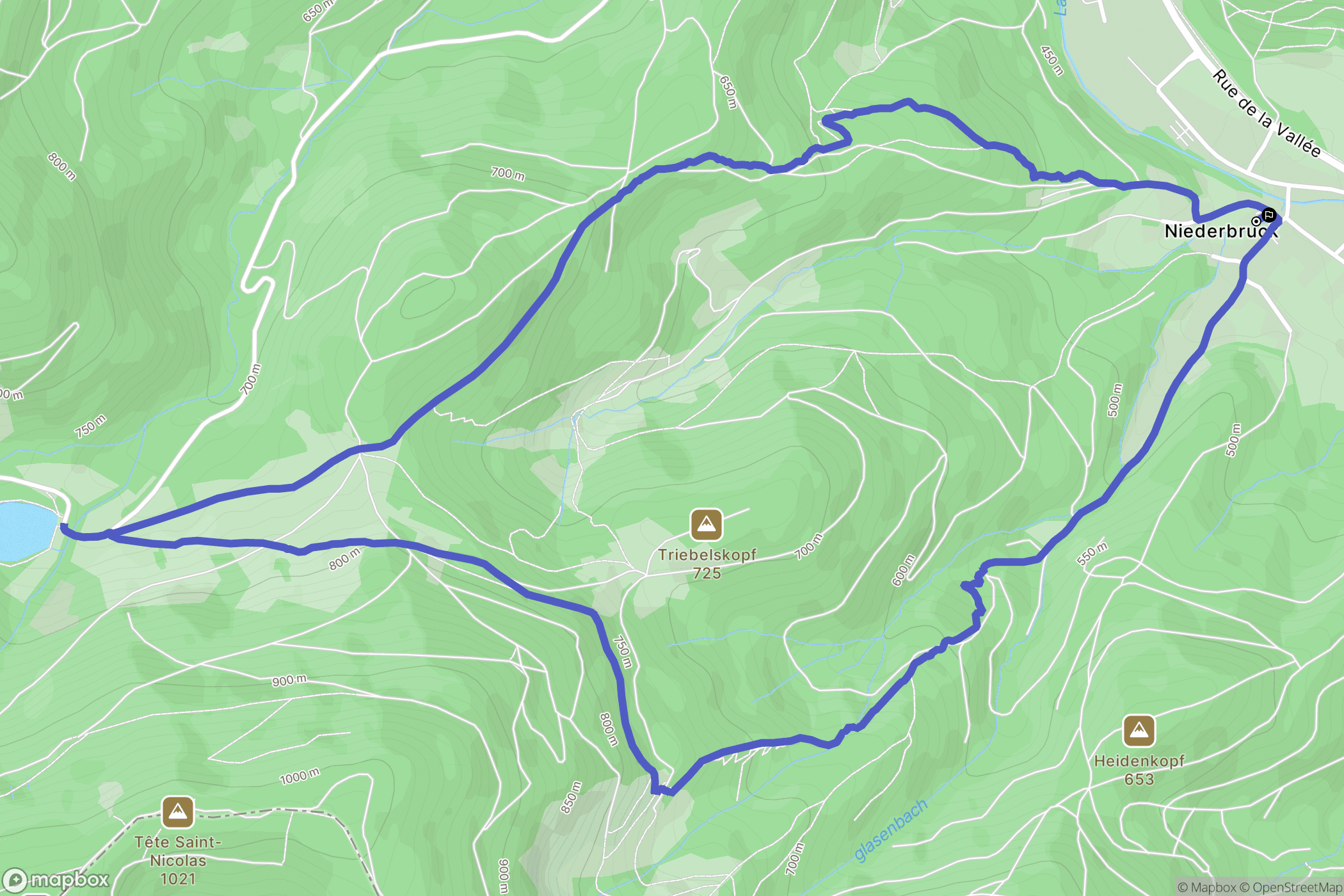 Masevaux-Niederbruck : carte du parcours de randonnée - France