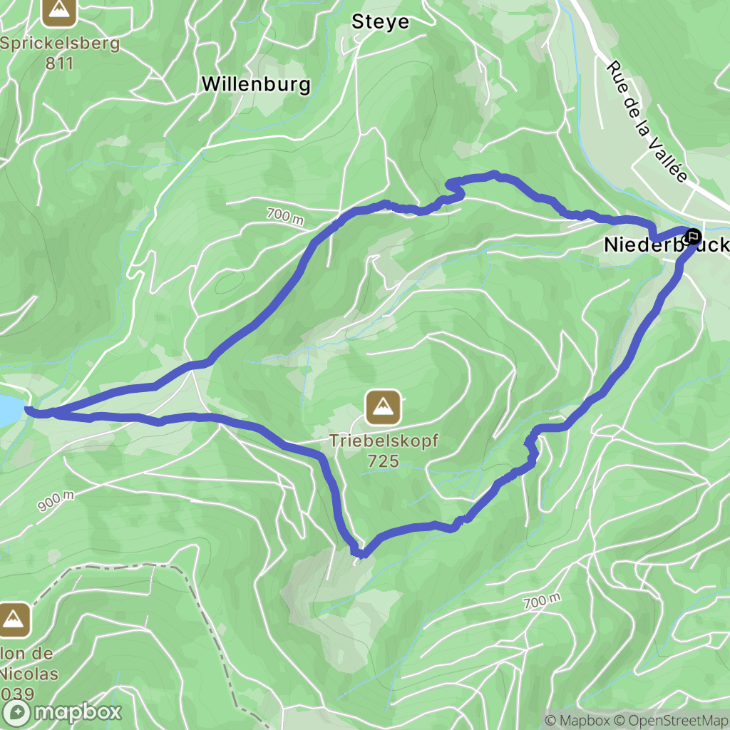 Masevaux-Niederbruck : carte du parcours de randonnée - France