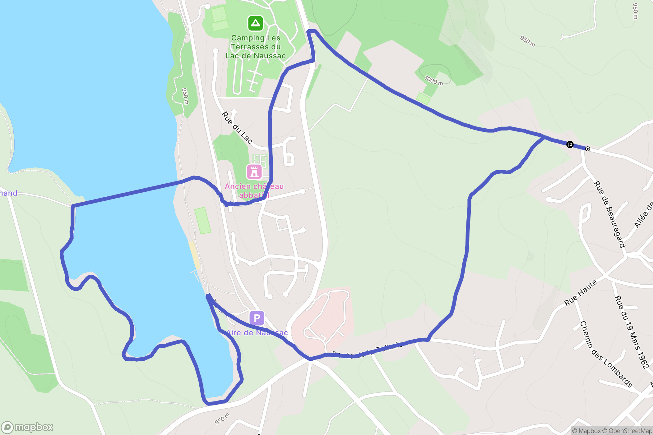 Langogne : carte du parcours de randonnée - France